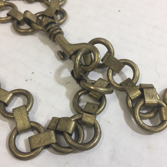 Brass/Bronze Metal Leather Enamel Boho Concho Style Chain Rhinestone Bli… - Picture 7 of 12